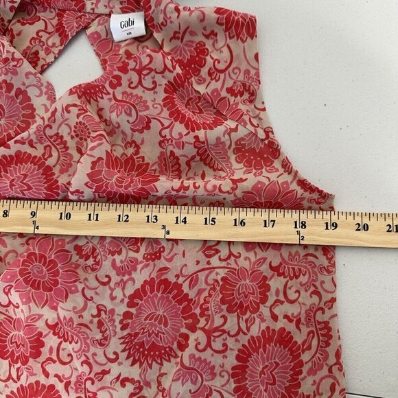 Cabi Vita Blouse Draped Pink Floral Small - Picture 7 of 10
